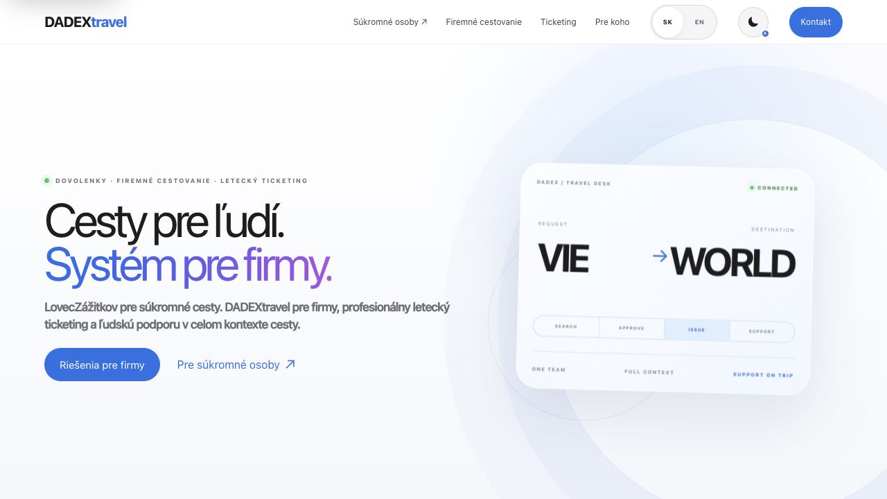 Ukážka webu DADEXtravel