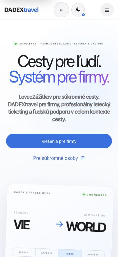Mobilný web DADEXtravel